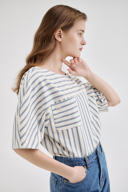 22N summer stripe t-shirts [BL]
