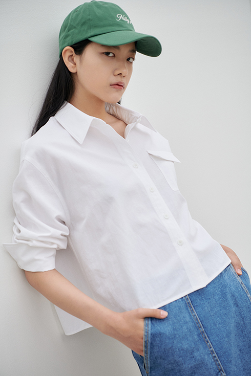 Linen casual crop shirts [WH]