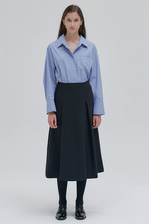 [3차 Reorder] 23FN unbalanced full skirt [BK]