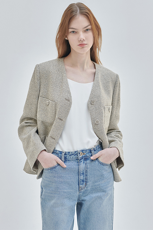 [B품] 24SN tweed crop jacket [BE]
