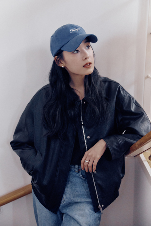 [B품] 24SN leather zip-up blouson jacket [BK]